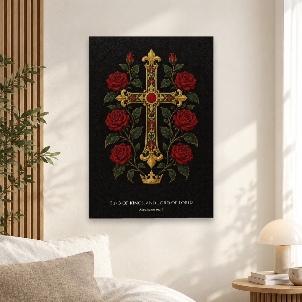King of Kings – Gothic Oil Canvas Wall Art - Catholic Wall Art, alternate angle