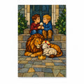King of Kings in Stained Glass Canvas Wall Art - Catholic Wall Art, front view