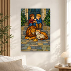 King of Kings in Stained Glass Canvas Wall Art - Catholic Wall Art, alternate angle