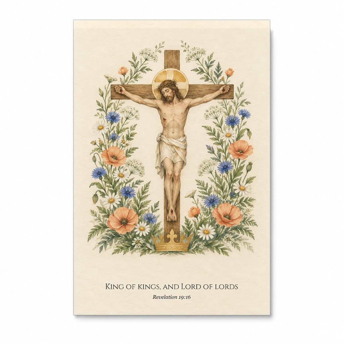 King of Kings – Modern Canvas Wall Art - Catholic Wall Art, front view