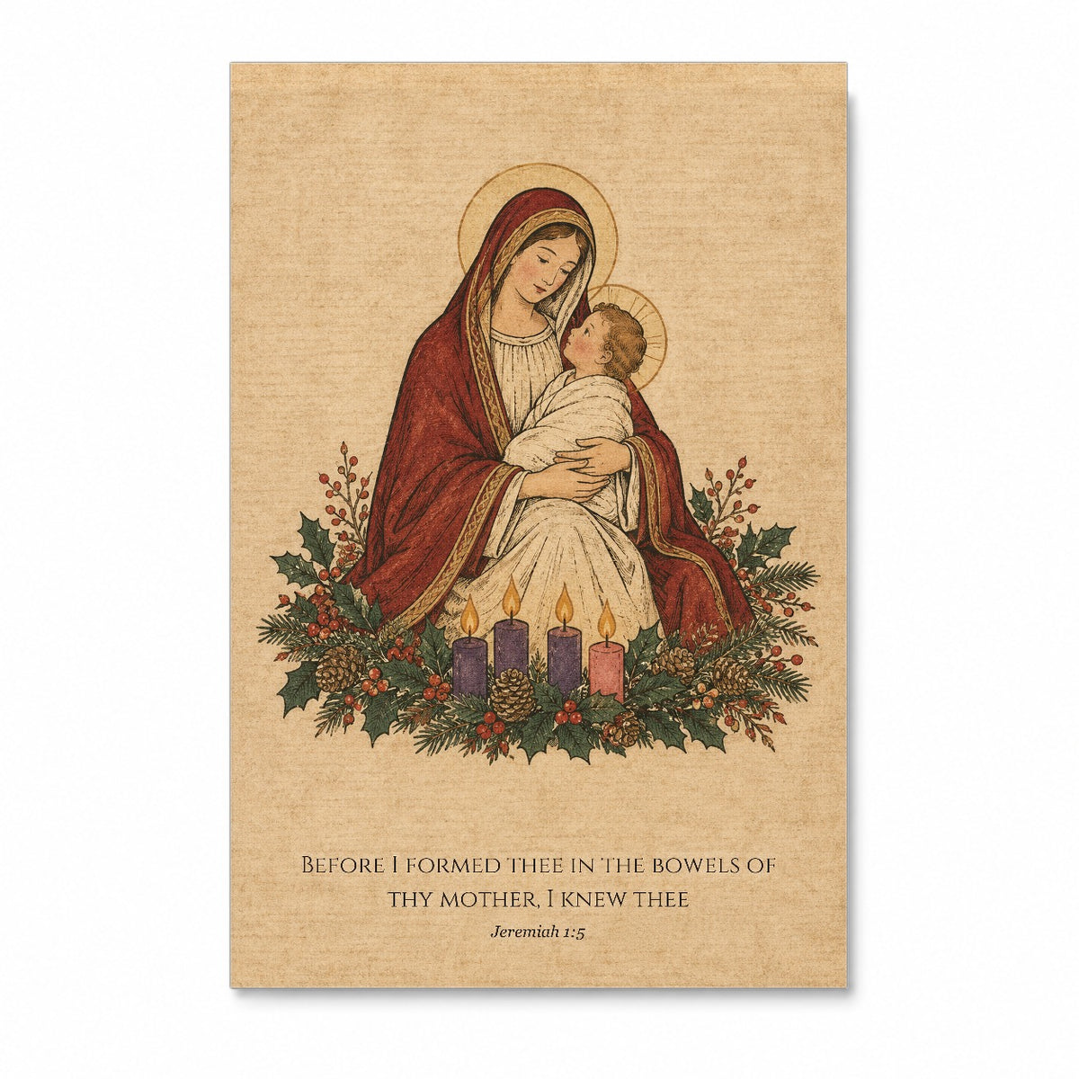 Known Before Birth Canvas Wall Art - Catholic Wall Art, front view
