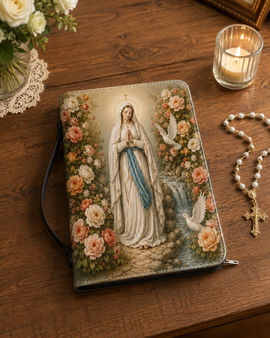 "Lady of Lourdes" Bible Cover - Catholic Bible Cover, View 4