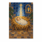 Laid in a Manger Canvas Wall Art - Catholic Wall Art, front view