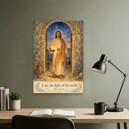 Lamp at the Doorway Canvas Wall Art - Christian Wall Art, hanging display