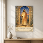 Lamp at the Doorway Canvas Wall Art - Christian Wall Art, close-up of the print