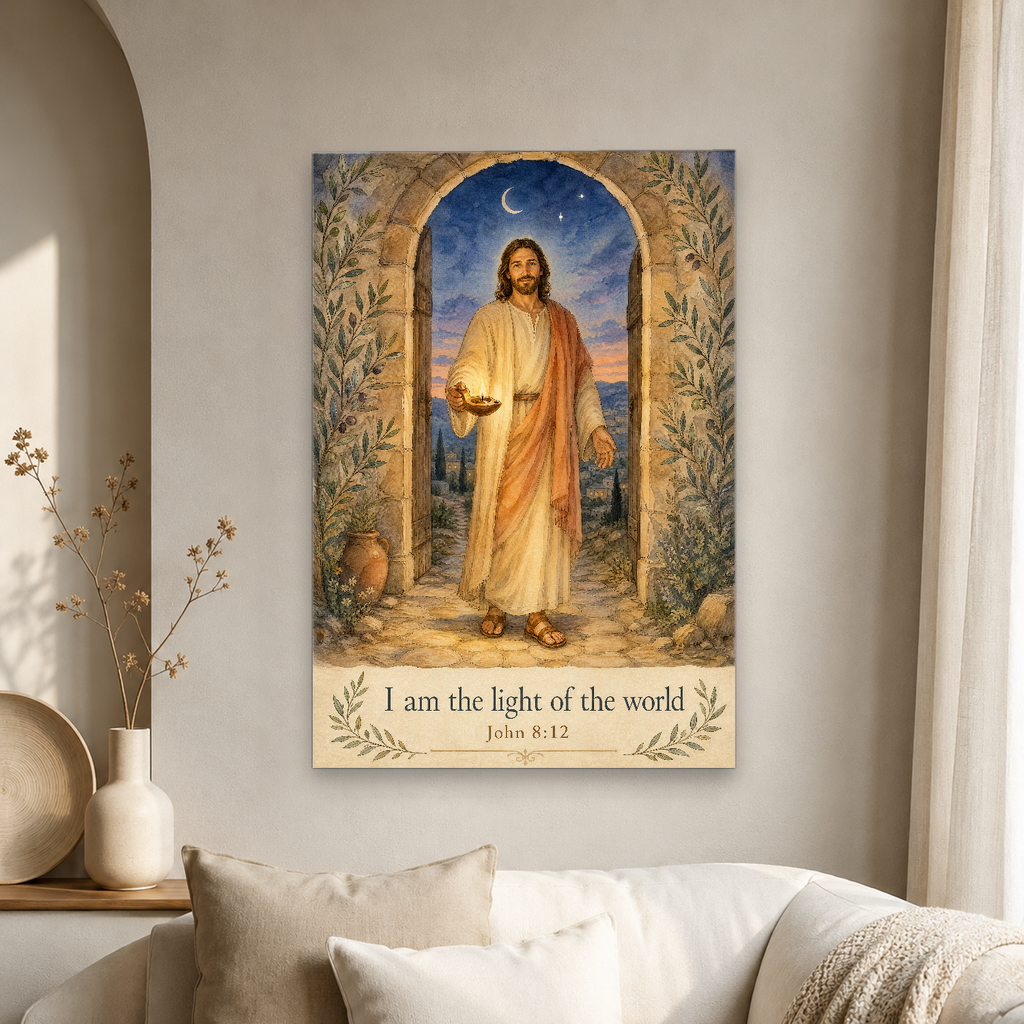 Lamp at the Doorway Canvas Wall Art - Christian Wall Art, gift presentation