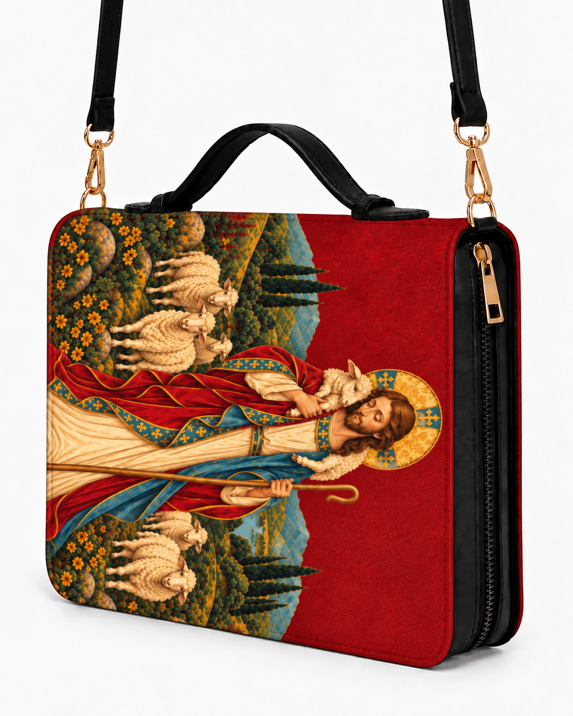 Lamp of Grace Bible Cover - Leather Bible Cover, detail view