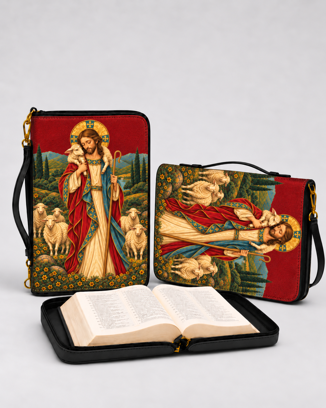 Lamp of Grace Bible Cover - Leather Bible Cover, styled in the home