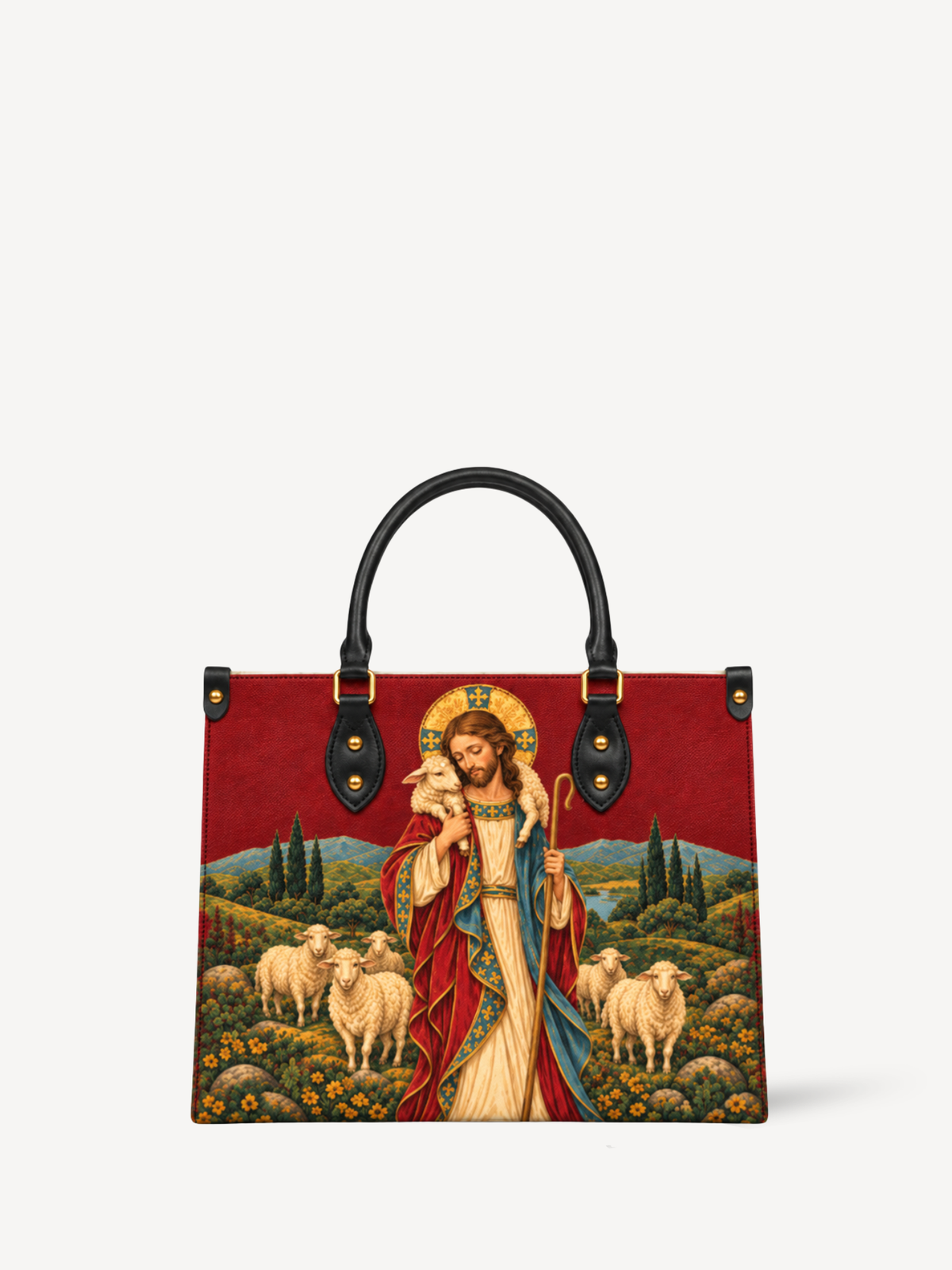 Lamp of Grace Leather Handbag - Christian Handbag, front view