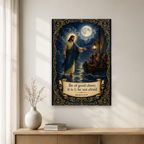 Lantern on Still Waters Canvas Wall Art - Christian Wall Art, close-up of the print