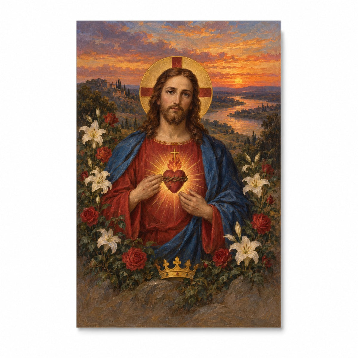 Learn of Me in Oil Canvas Wall Art - Catholic Wall Art, front view