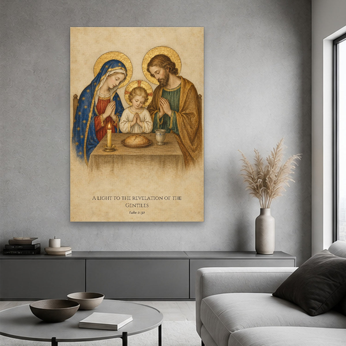 Light to the Gentiles Canvas Wall Art - Catholic Wall Art, hanging display