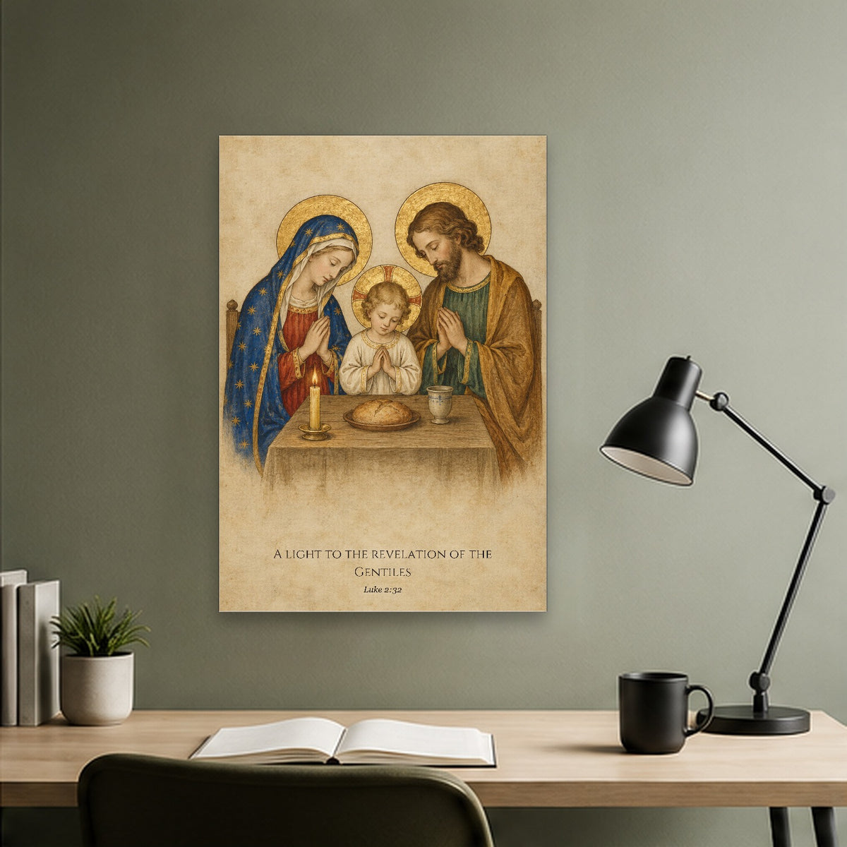 Light to the Gentiles Canvas Wall Art - Catholic Wall Art, close-up of the print