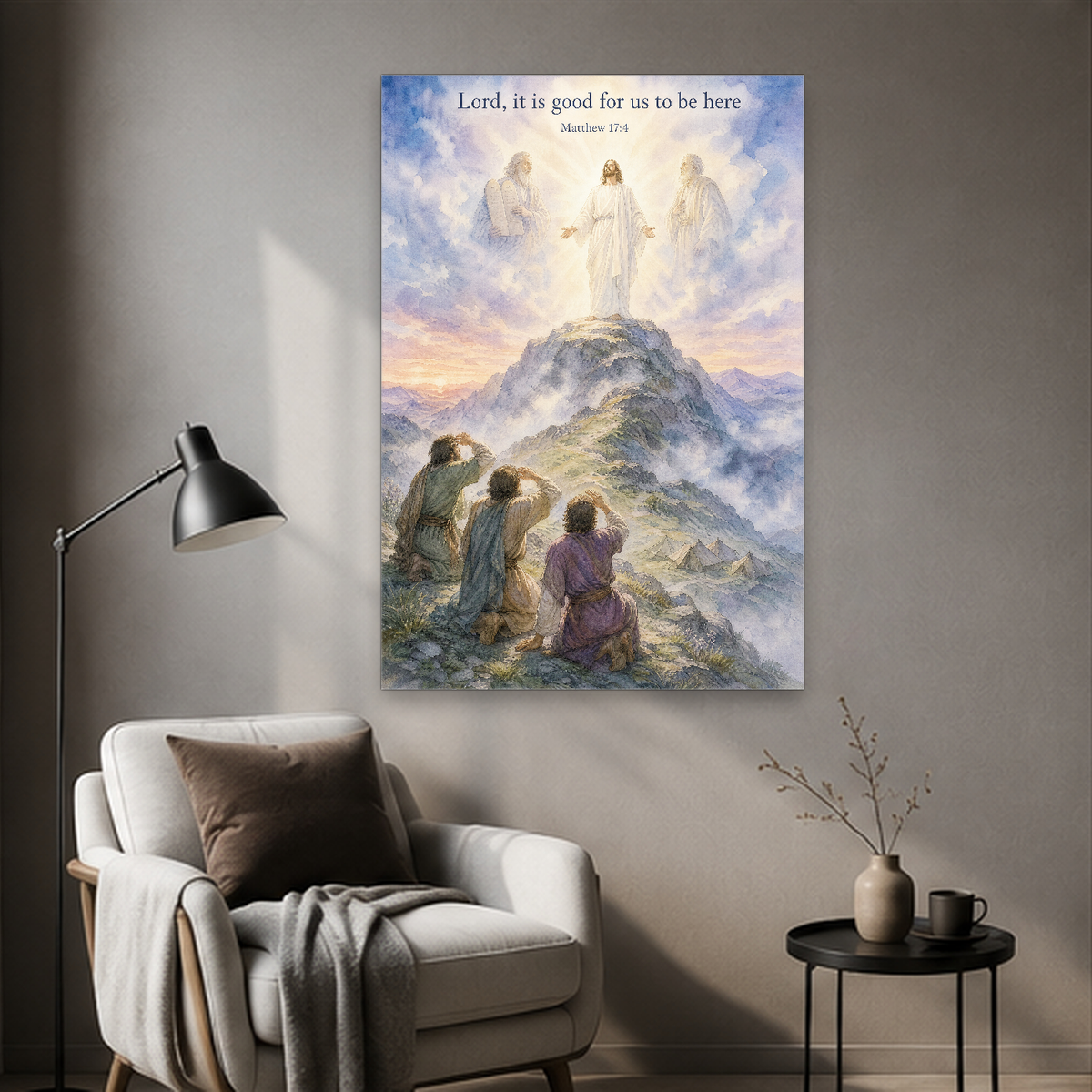 Light upon Mount Tabor Canvas Wall Art - Christian Wall Art, detail view