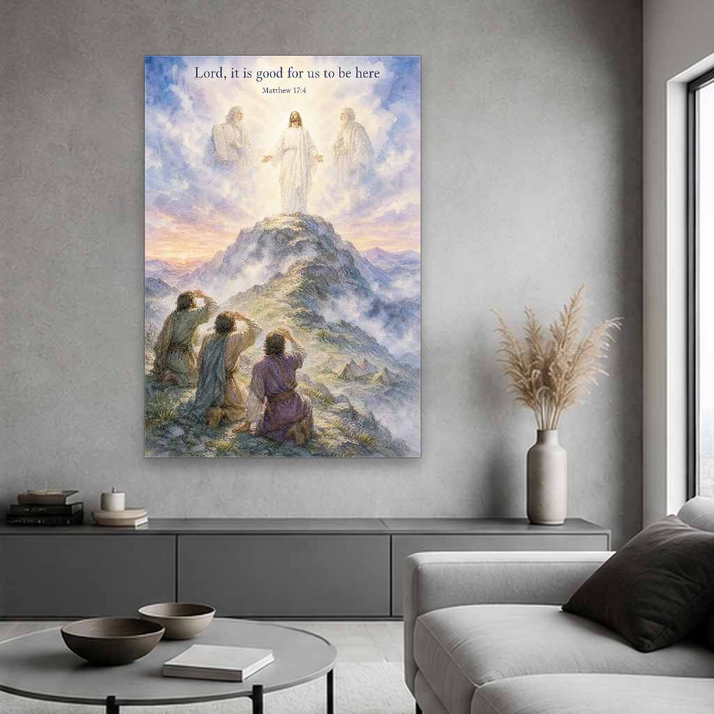 Light upon Mount Tabor Canvas Wall Art - Christian Wall Art, styled in the home