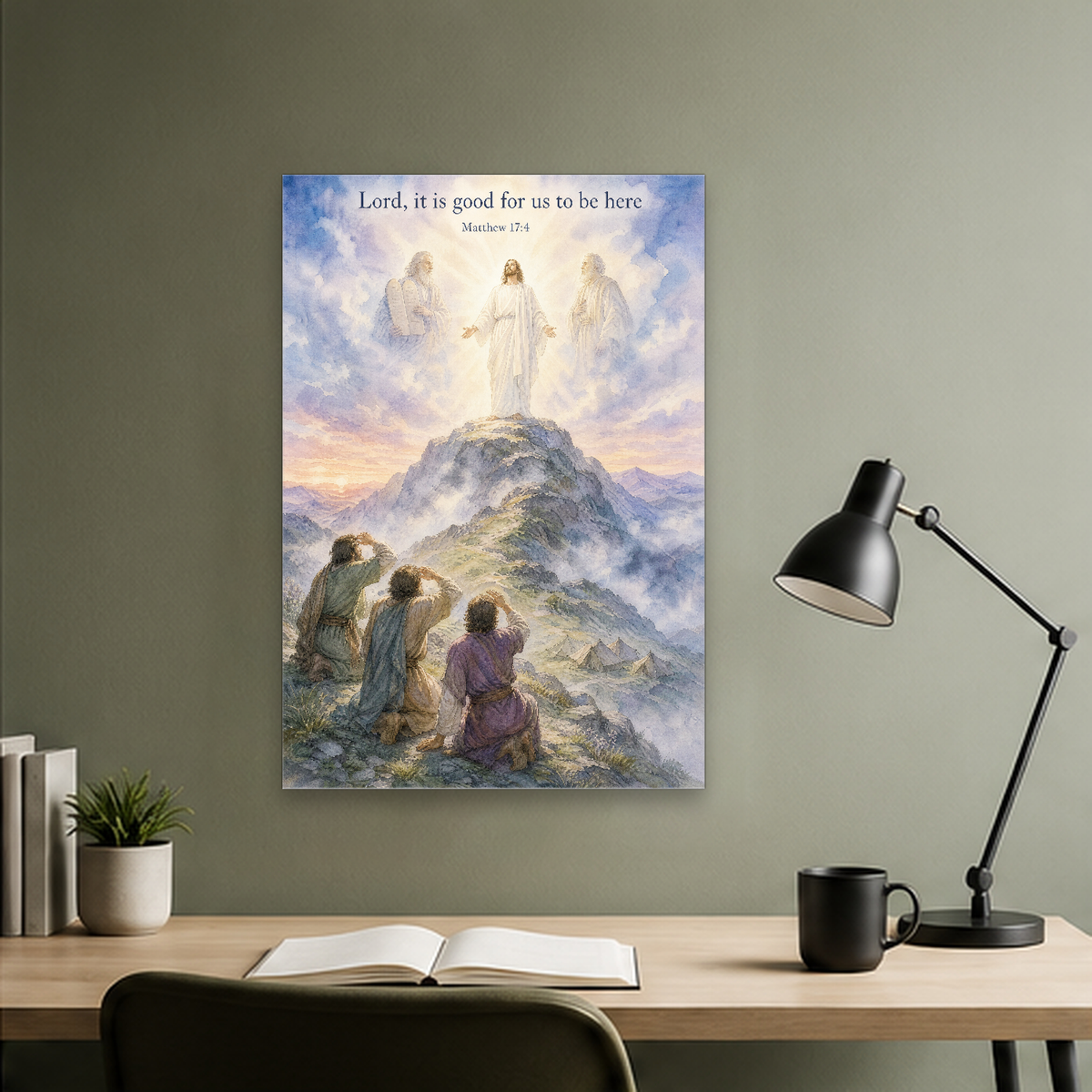 Light upon Mount Tabor Canvas Wall Art - Christian Wall Art, hanging display