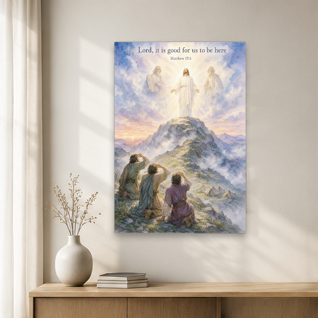 Light upon Mount Tabor Canvas Wall Art - Christian Wall Art, close-up of the print