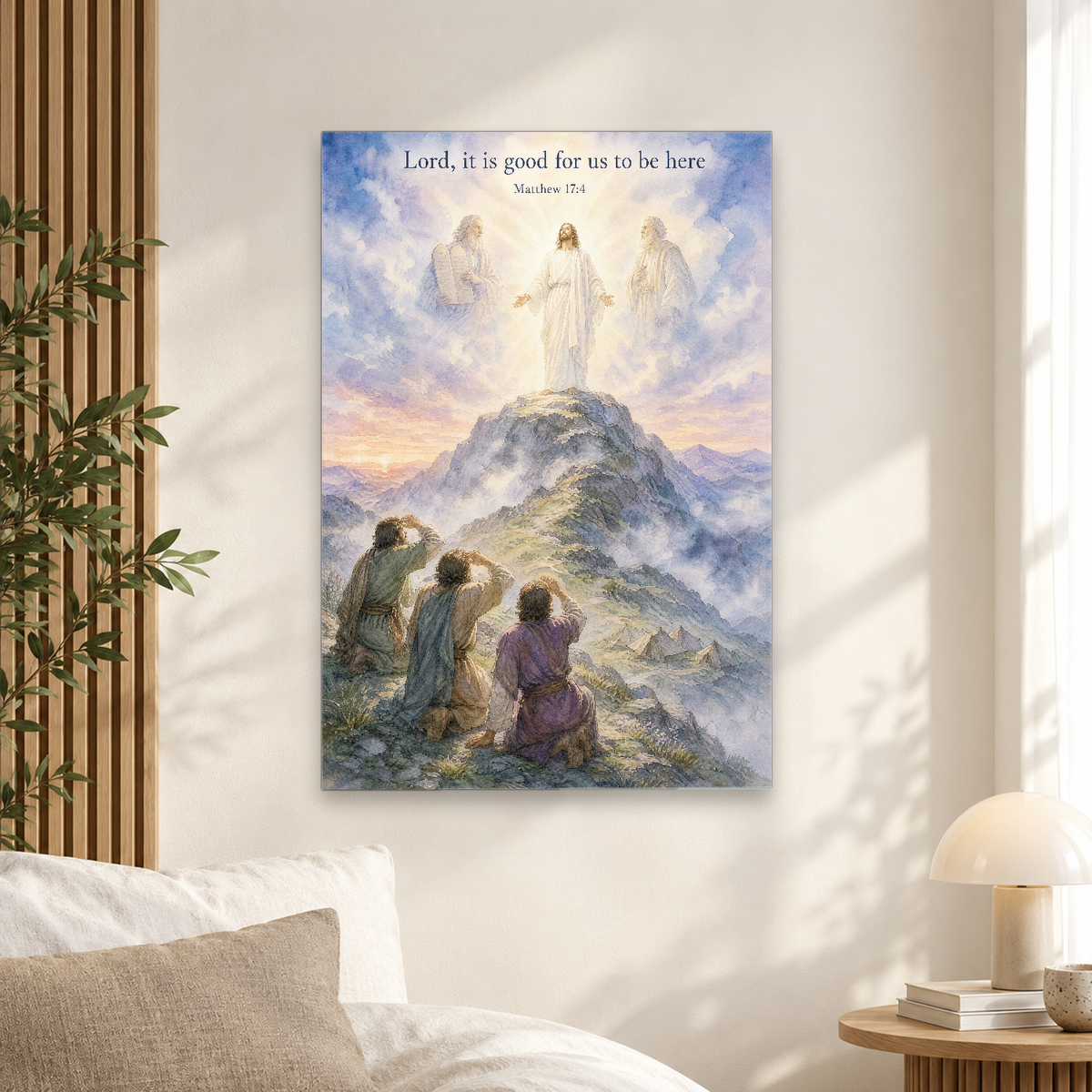 Light upon Mount Tabor Canvas Wall Art - Christian Wall Art, scale reference