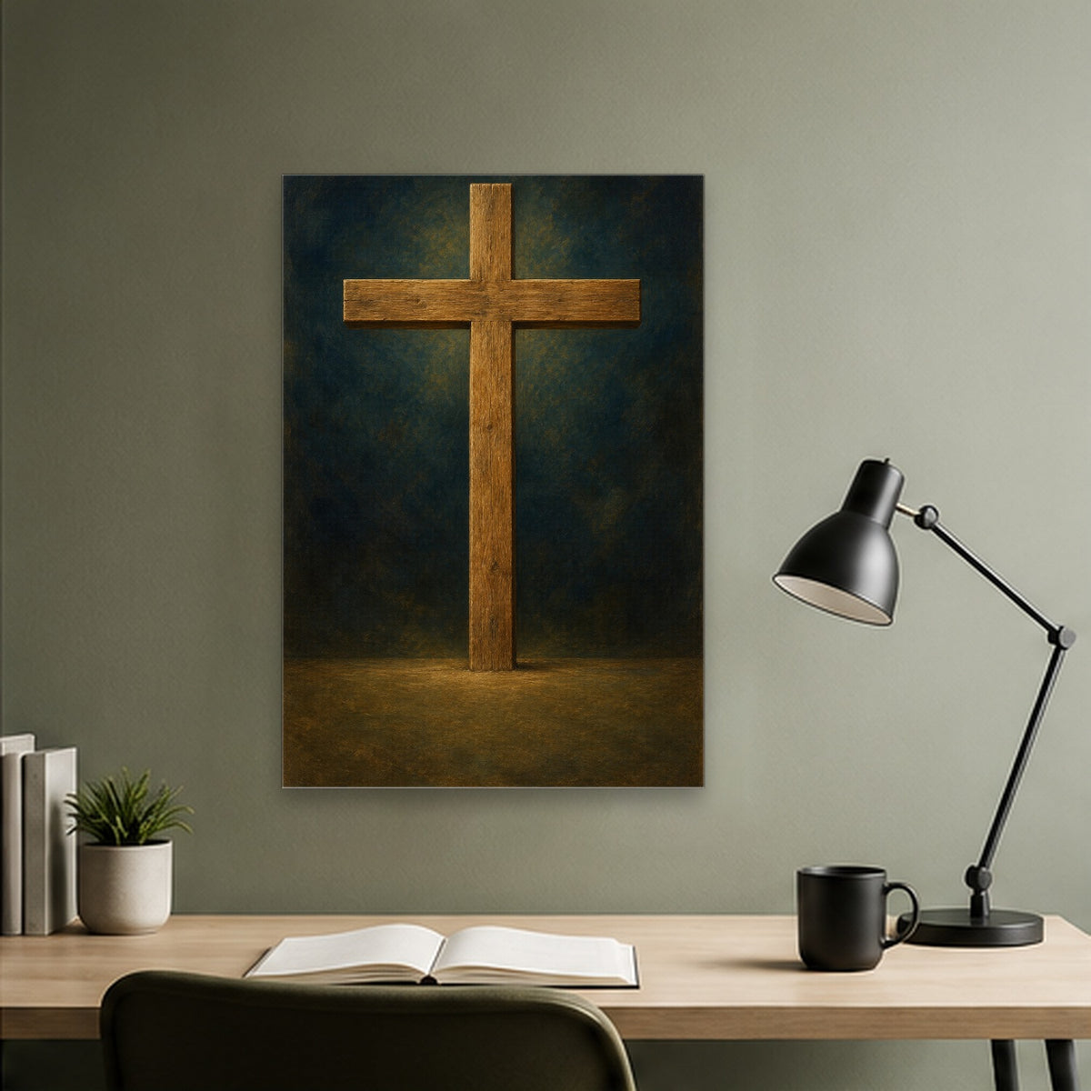 Lignum Vitae II Canvas Wall Art - Catholic Wall Art, close-up of the print