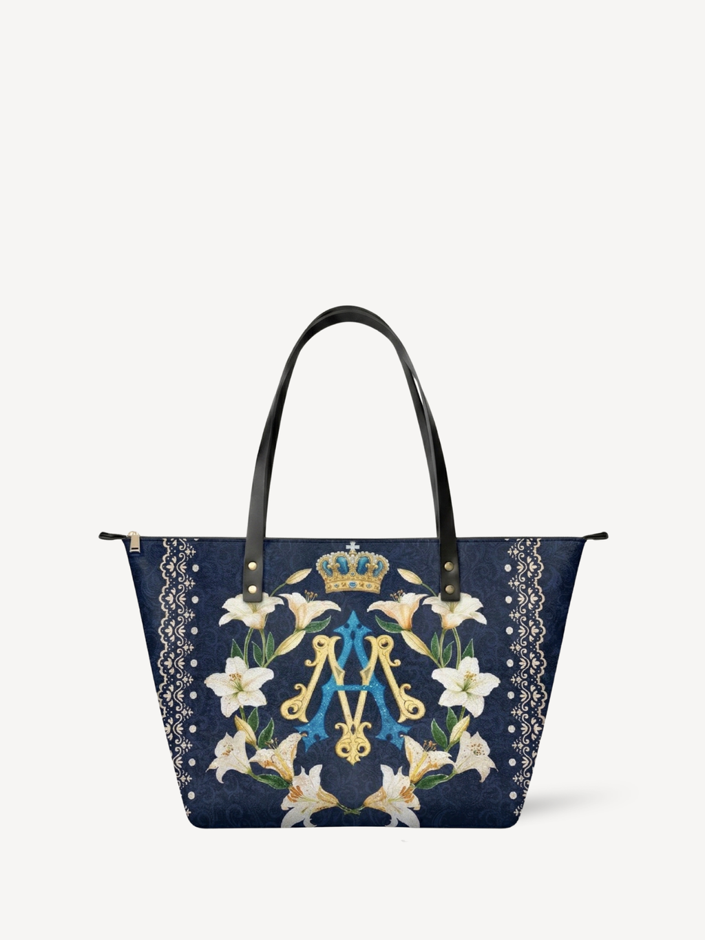 "Lilium Mariae" Leather Tote Bag