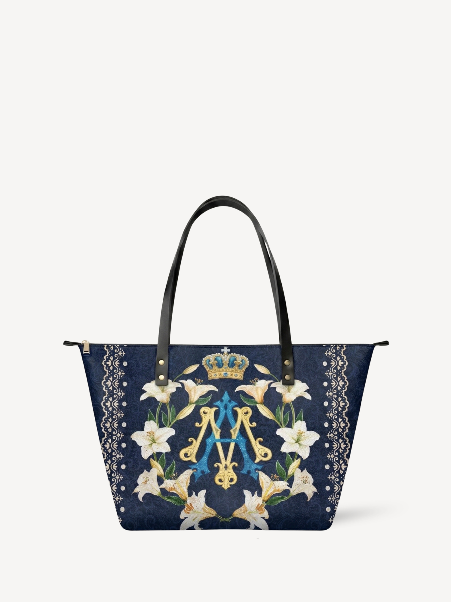 "Lilium Mariae" Leather Tote Bag