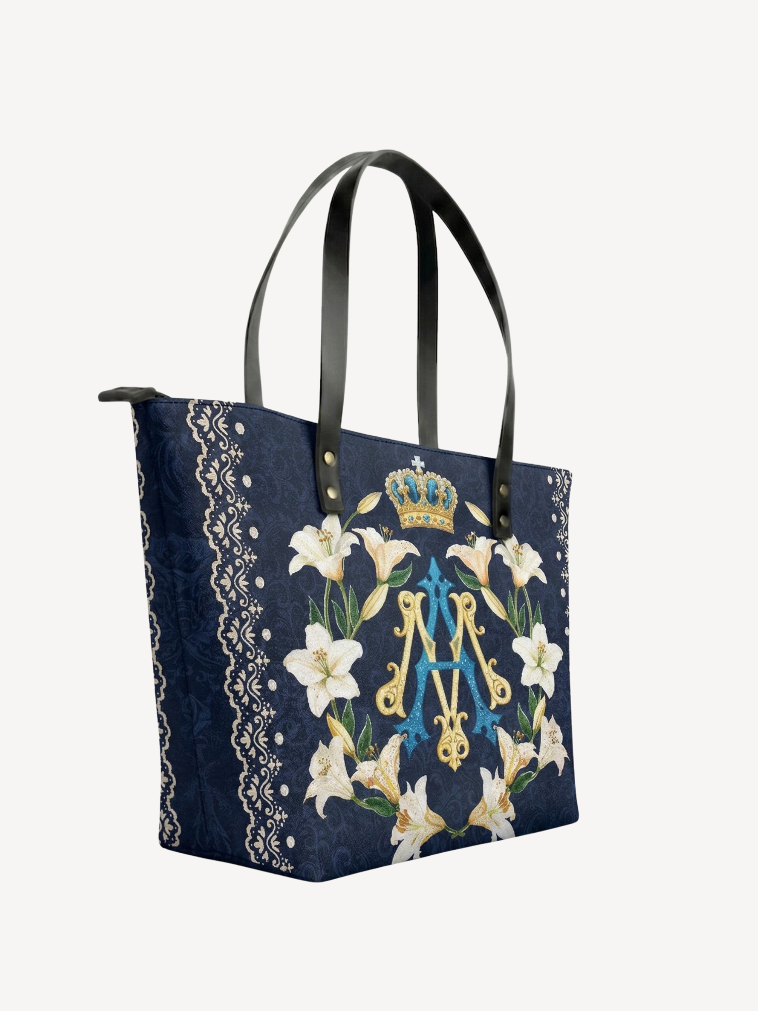 "Lilium Mariae" Leather Tote Bag
