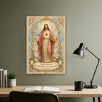 Lilies of the Sacred Heart Canvas Wall Art - Christian Wall Art, hanging display
