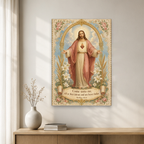 Lilies of the Sacred Heart Canvas Wall Art - Christian Wall Art, close-up of the print