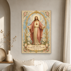 Lilies of the Sacred Heart Canvas Wall Art - Christian Wall Art, gift presentation