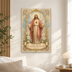 Lilies of the Sacred Heart Canvas Wall Art - Christian Wall Art, scale reference