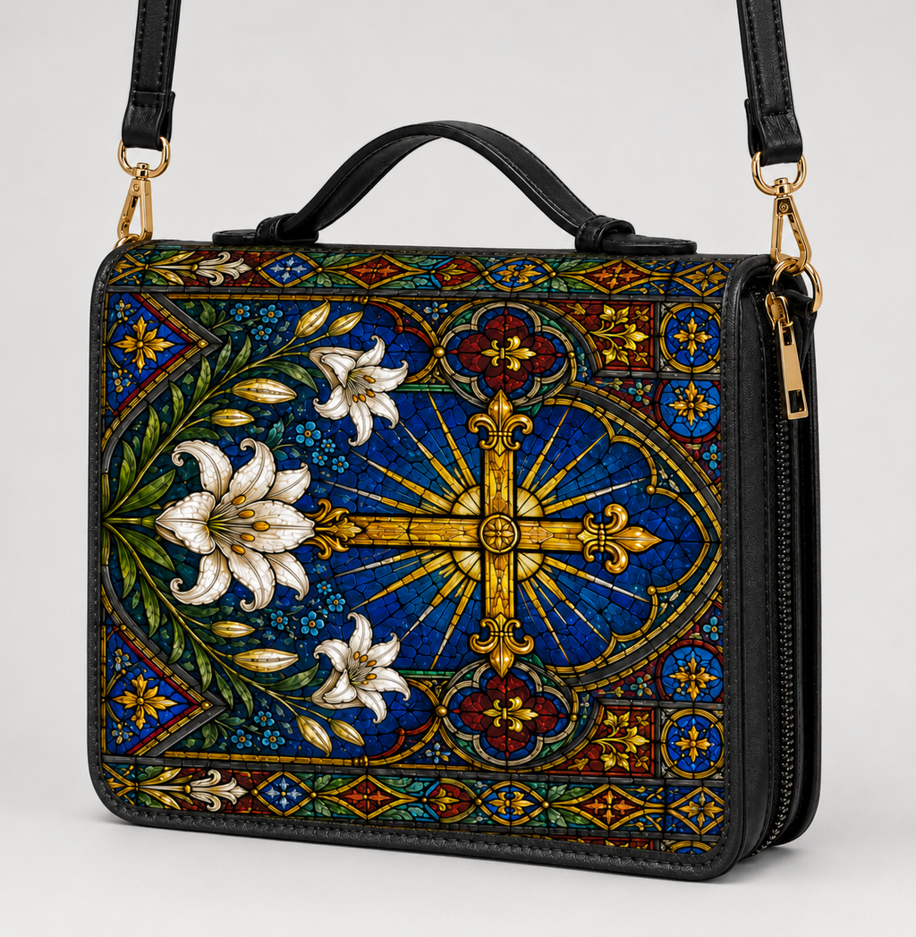 "Lilium Crucis" Bible Cover - Catholic Bible Cover, View 3