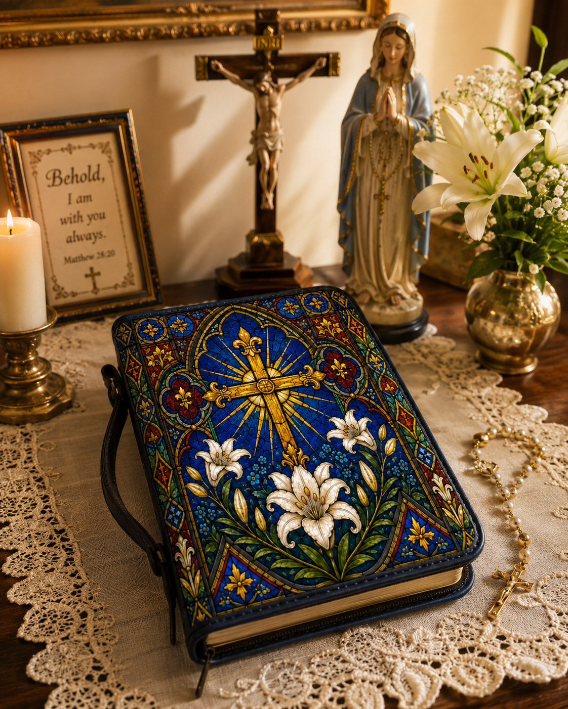 "Lilium Crucis" Bible Cover - Catholic Bible Cover, View 6
