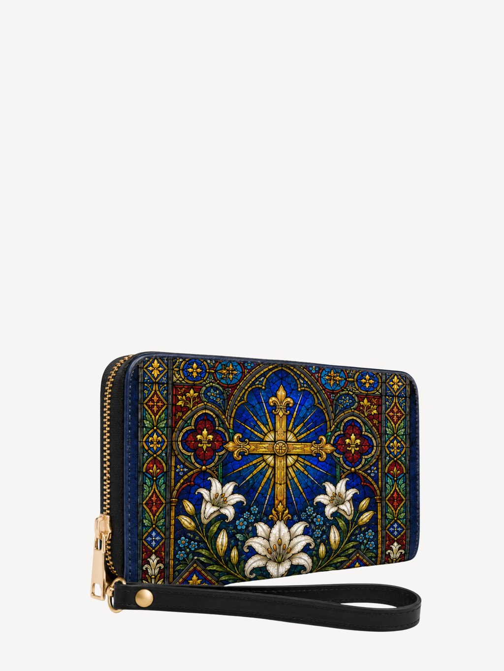 "Lilium Crucis" Leather Wallet - Catholic Leather Wallet, View 2