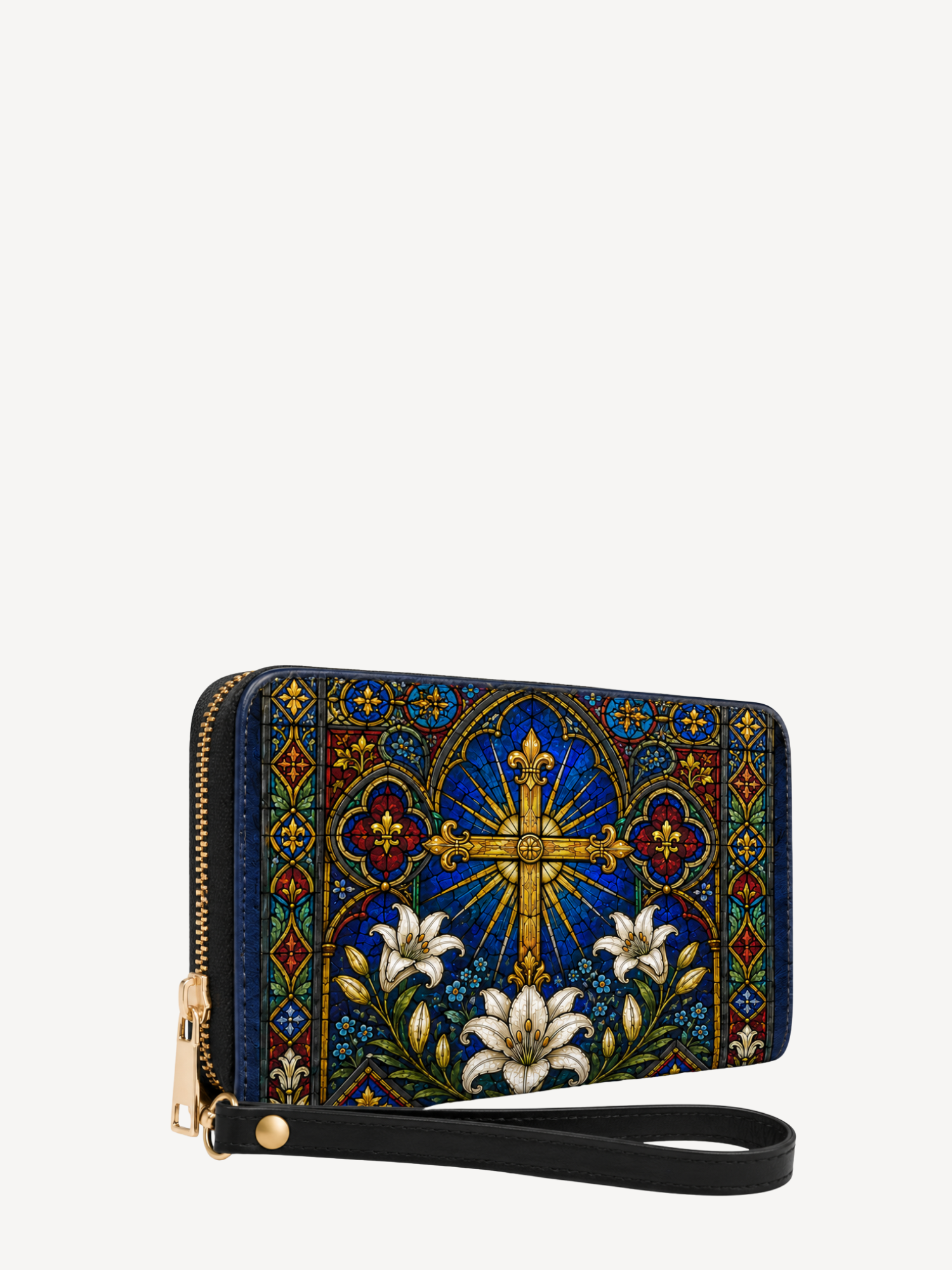 "Lilium Crucis" Leather Wallet - Catholic Leather Wallet, View 2