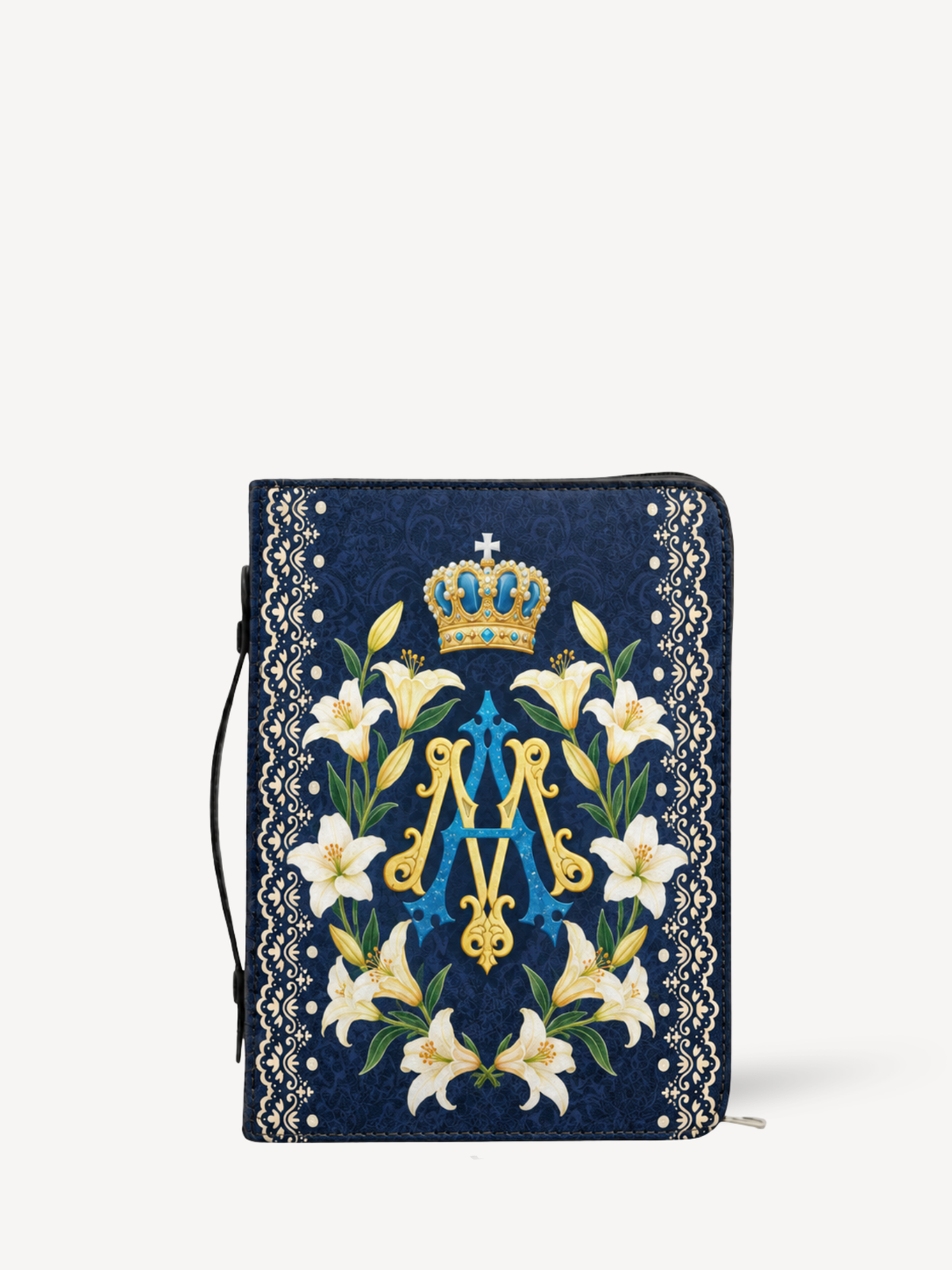 Lilium Mariae Bible Cover - Leather Bible Cover, front view