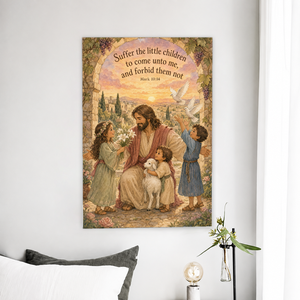 Little Ones at the Gate Canvas Wall Art - Christian Wall Art, front view