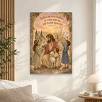 Little Ones at the Gate Canvas Wall Art - Christian Wall Art, scale reference