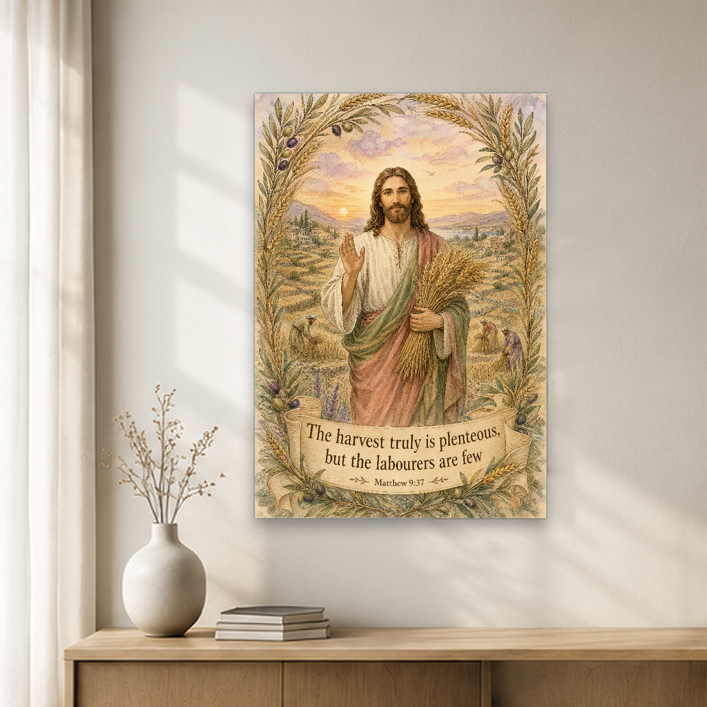 Lord of the Harvest Canvas Wall Art - Christian Wall Art, close-up of the print