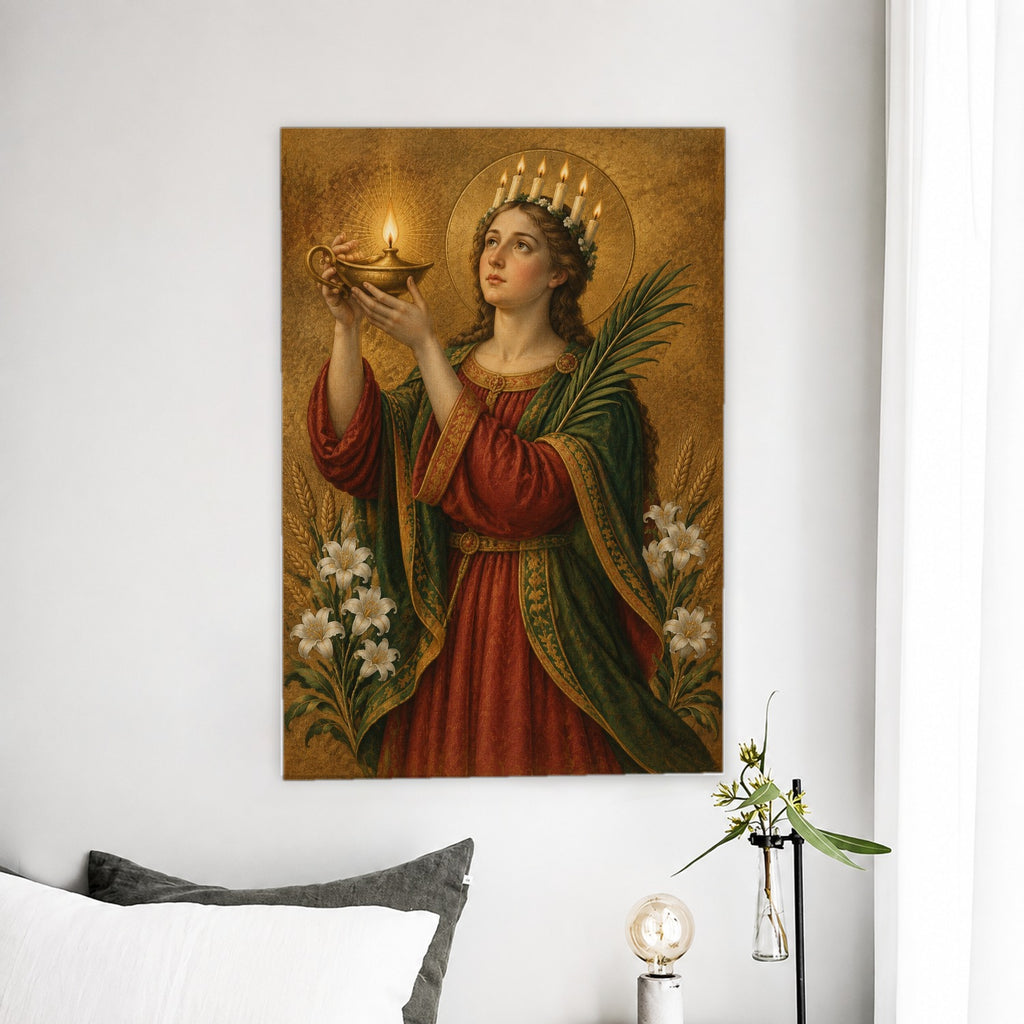 Lucia Lucis Canvas Wall Art - Catholic Wall Art, detail view