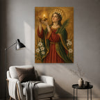 Lucia Lucis Canvas Wall Art - Catholic Wall Art, styled in the home