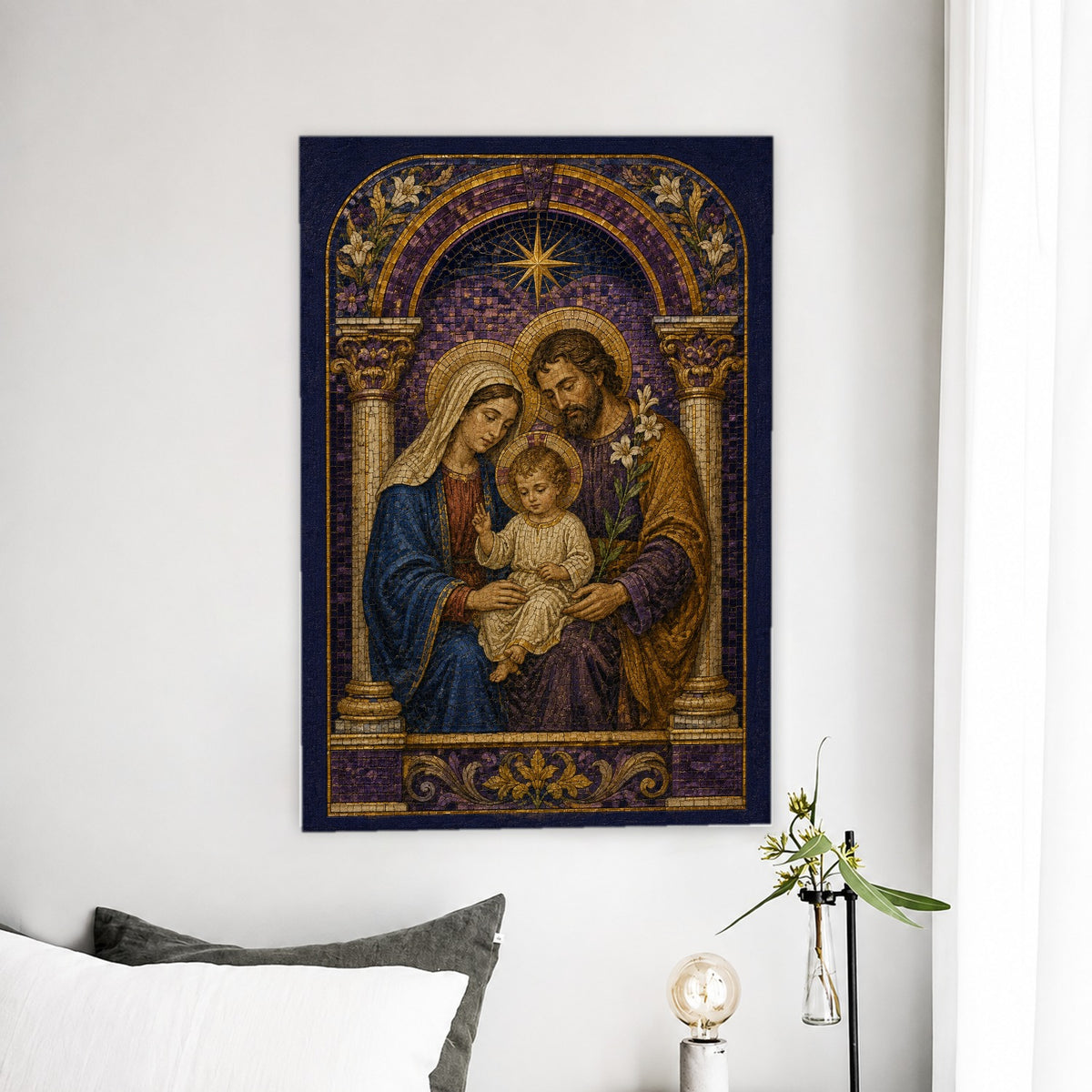 Lumen Familiae Canvas Wall Art - Catholic Wall Art, detail view