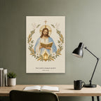 Lumen Verbi Canvas Wall Art - Catholic Wall Art, close-up of the print