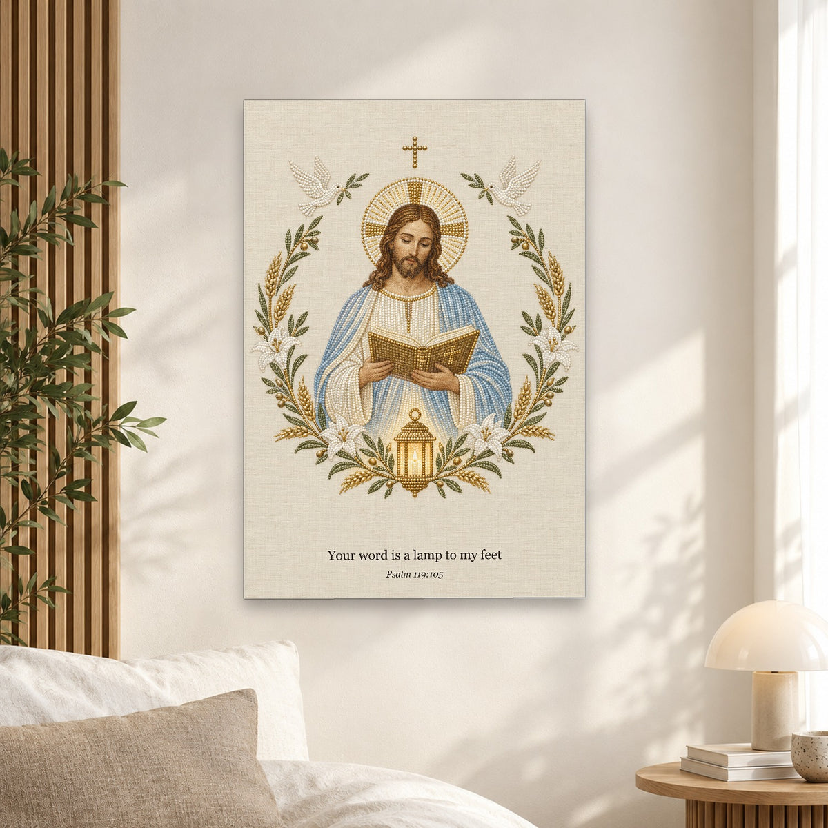 Lumen Verbi Canvas Wall Art - Catholic Wall Art, alternate angle