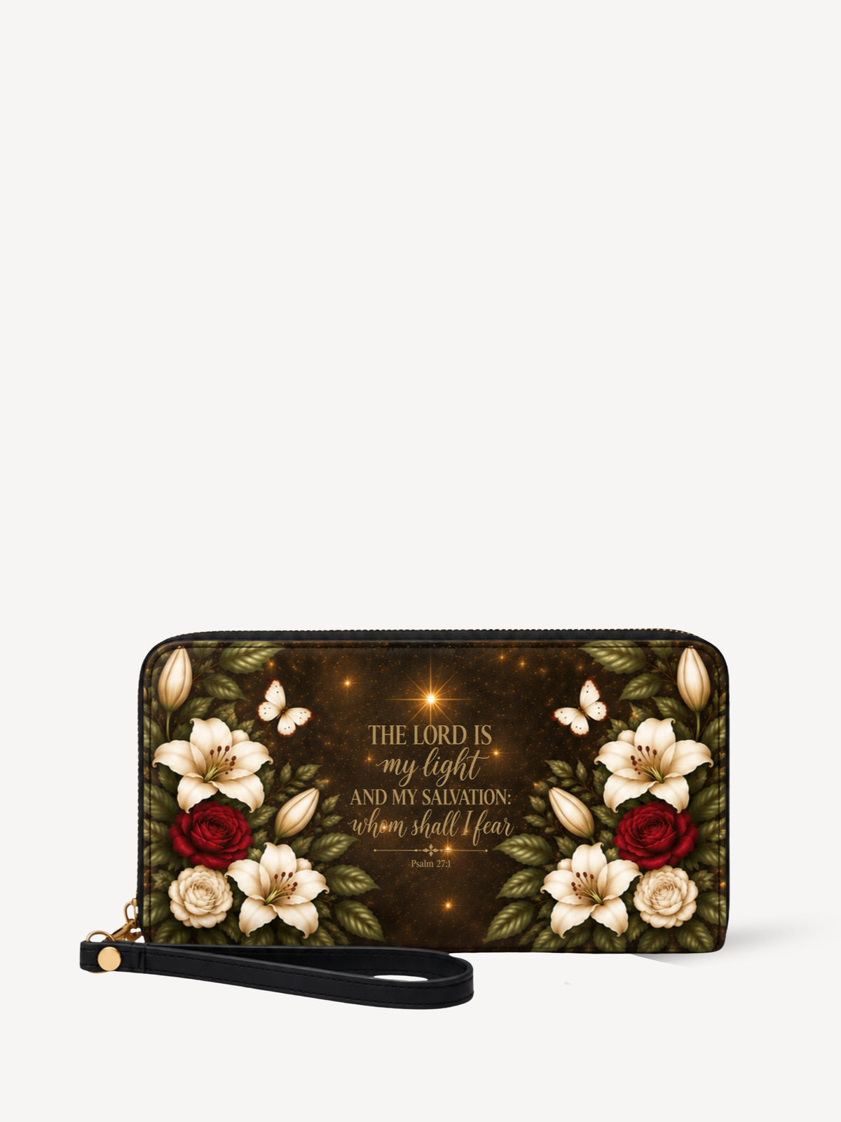 Lux in Tenebris Leather Wallet - Christian Wallet, front view