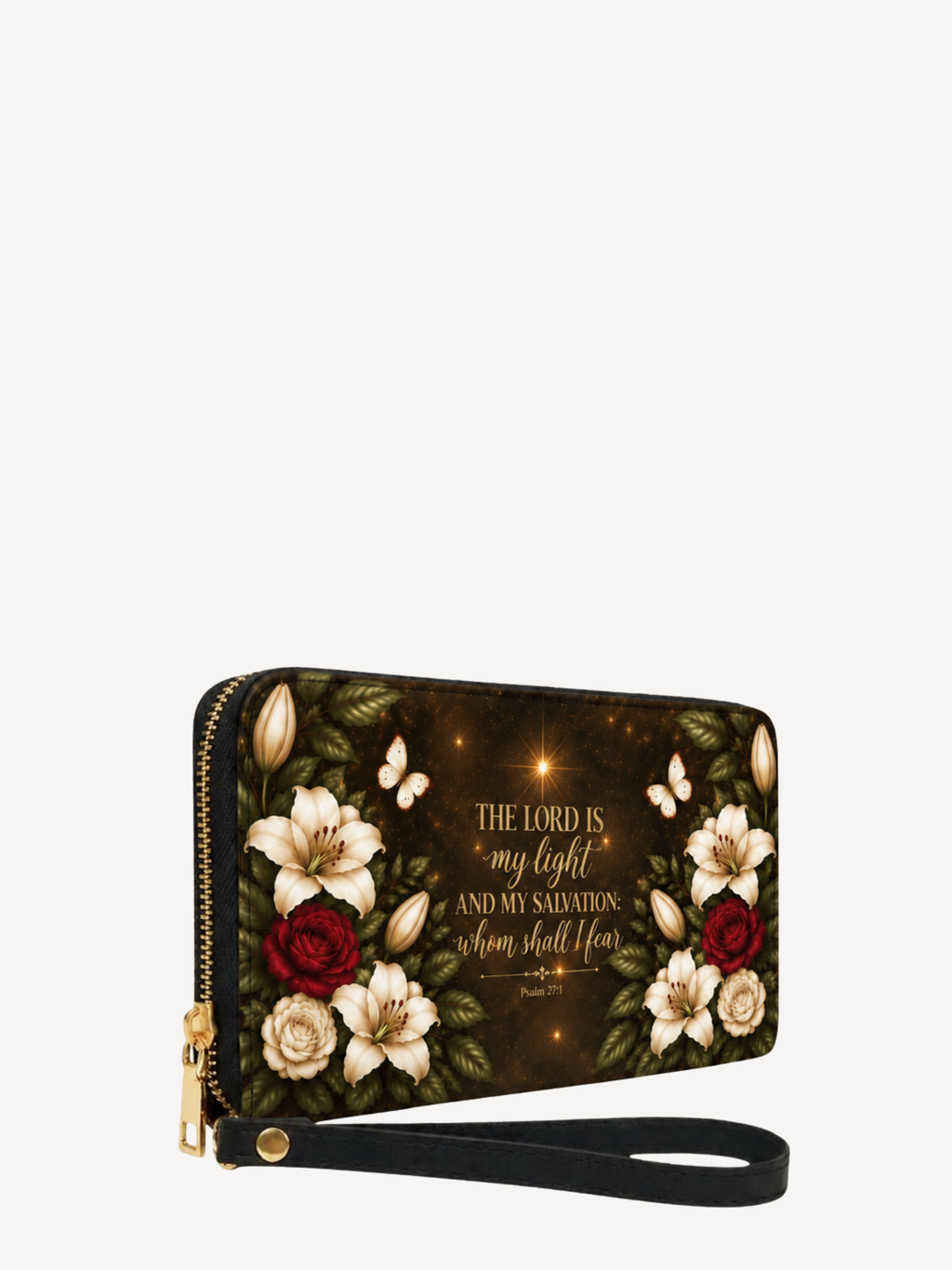 Lux in Tenebris Leather Wallet - Christian Wallet, detail view