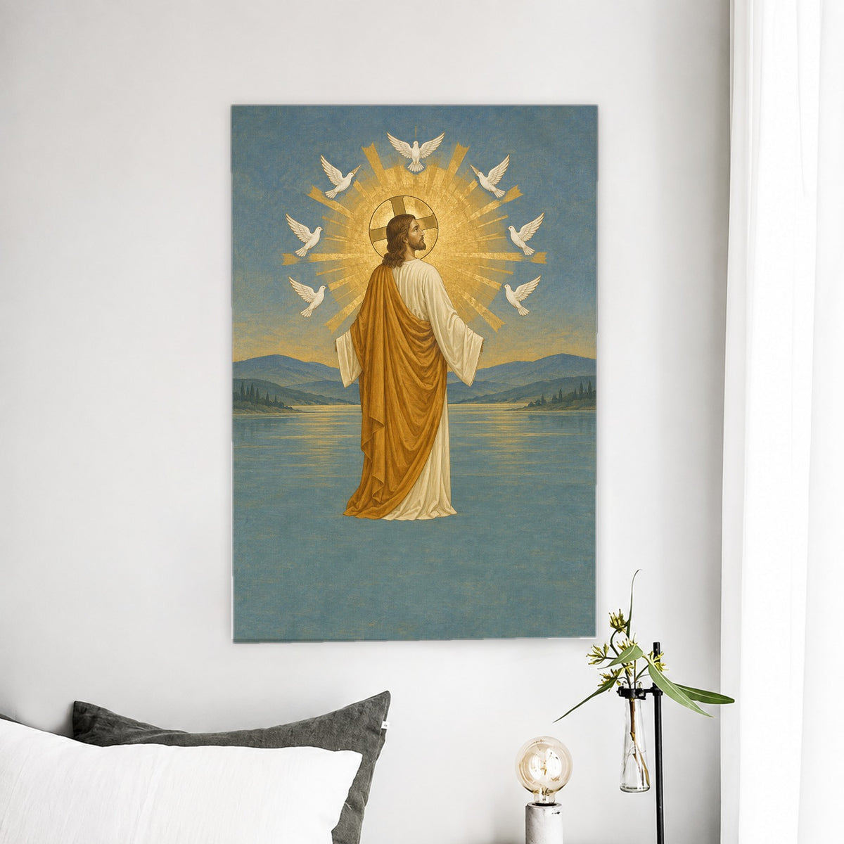 Lux Mundi Canvas Wall Art - Catholic Wall Art, detail view