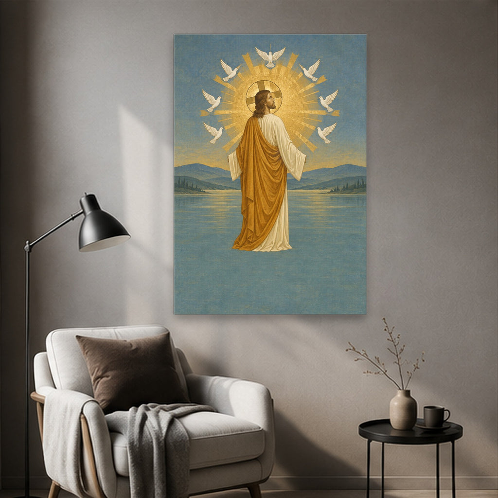 Lux Mundi Canvas Wall Art - Catholic Wall Art, styled in the home