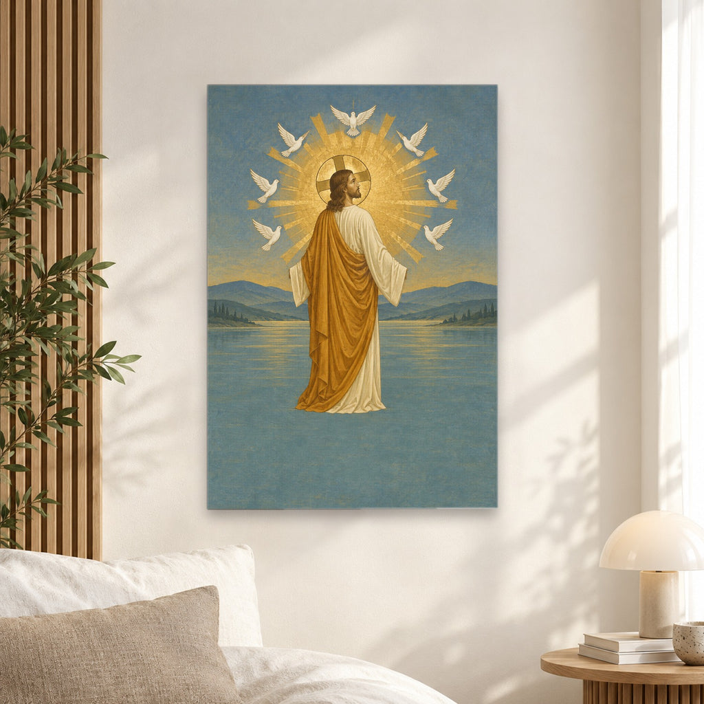 Lux Mundi Canvas Wall Art - Catholic Wall Art, alternate angle