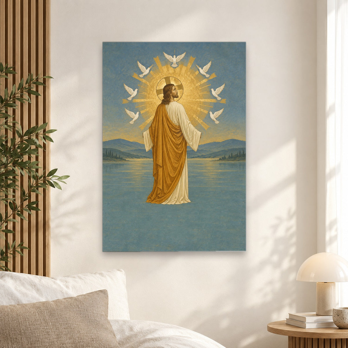 Lux Mundi Canvas Wall Art - Catholic Wall Art, alternate angle