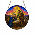 Lux Mundi Glass Suncatcher - Catholic Suncatcher, front view